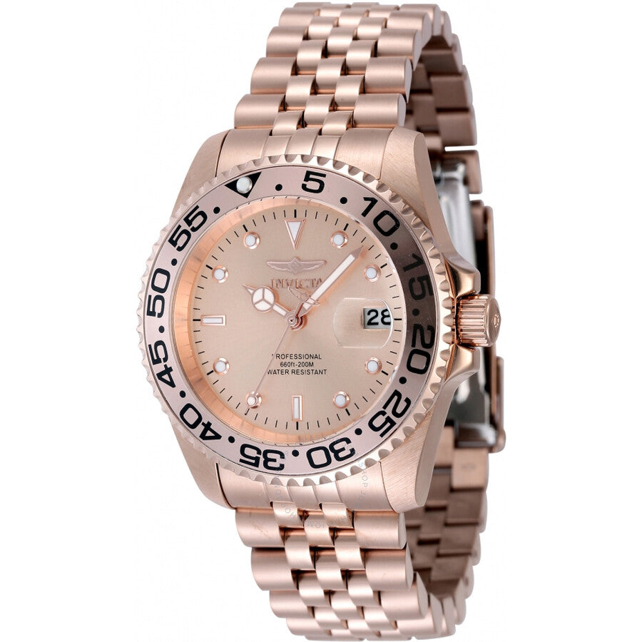 Invicta Pro Diver Quartz Rose Gold Dial Ladies Watch 48386 - The Watches Men & Co