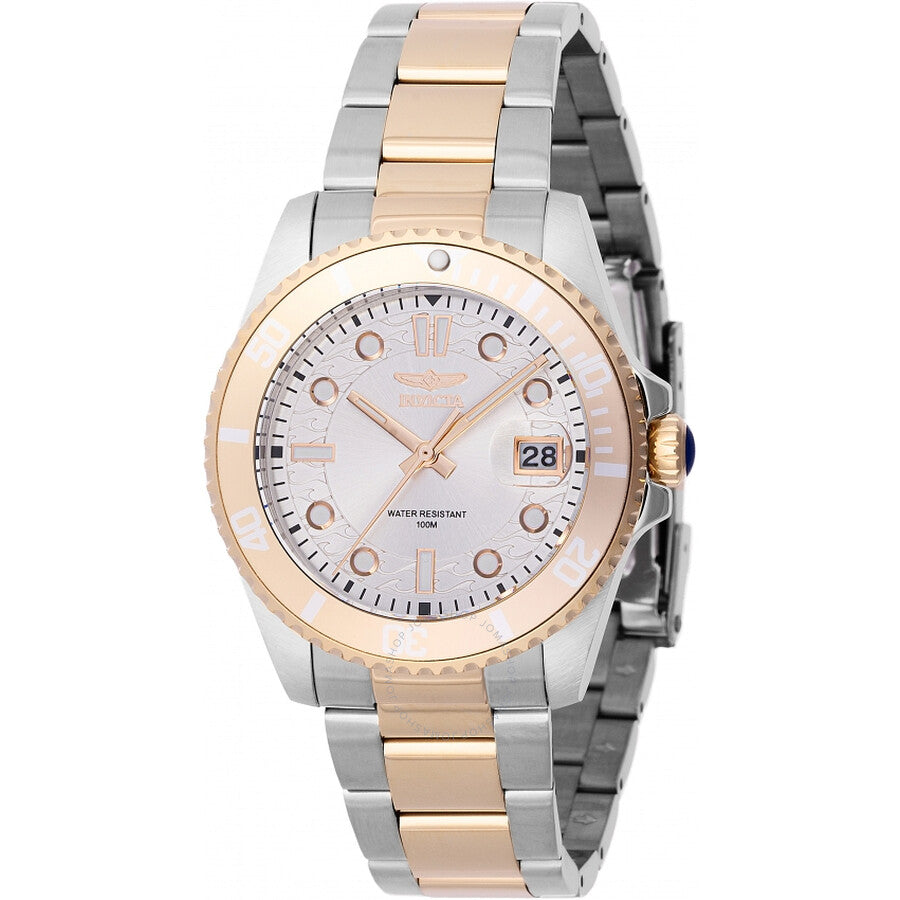 Invicta Pro Diver Quartz Silver Dial Ladies Watch 46691 - The Watches Men & Co