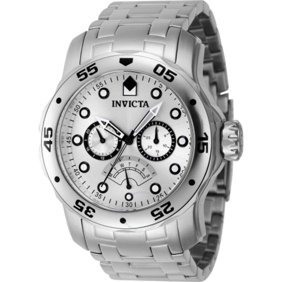 Invicta Pro Diver Retrograde GMT Quartz Silver Dial Men's Watch 46994 - The Watches Men & Co
