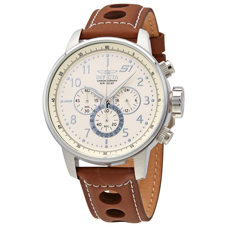 Invicta S1 Rally Chronograph Ivory Dial Men's Watch 25724 - The Watches Men & Co