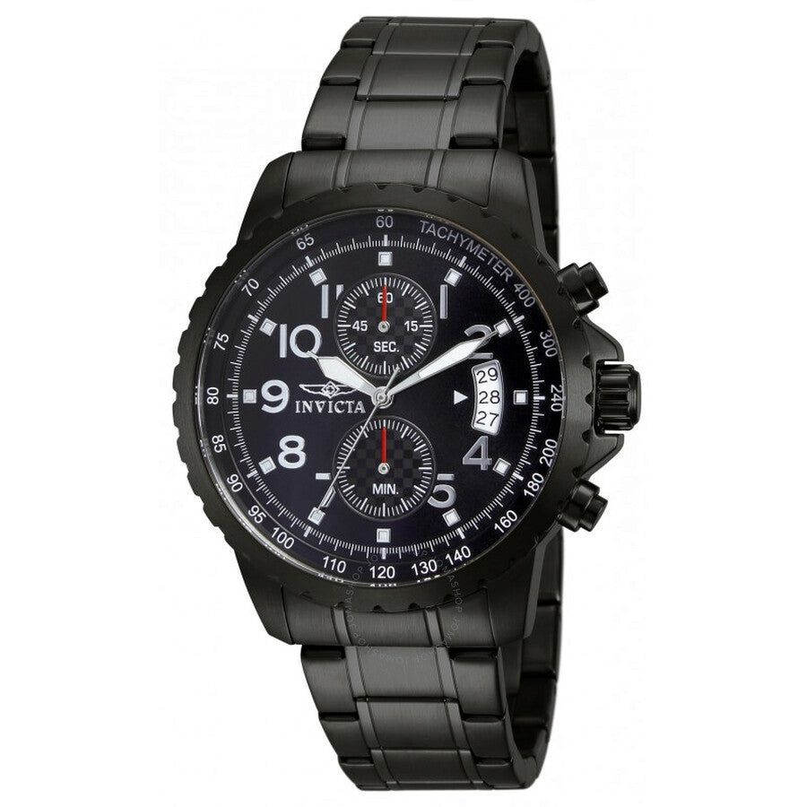 Invicta Specialty Chronograph Black Dial Black Ion-plated Men's Watch 13787 - The Watches Men & Co