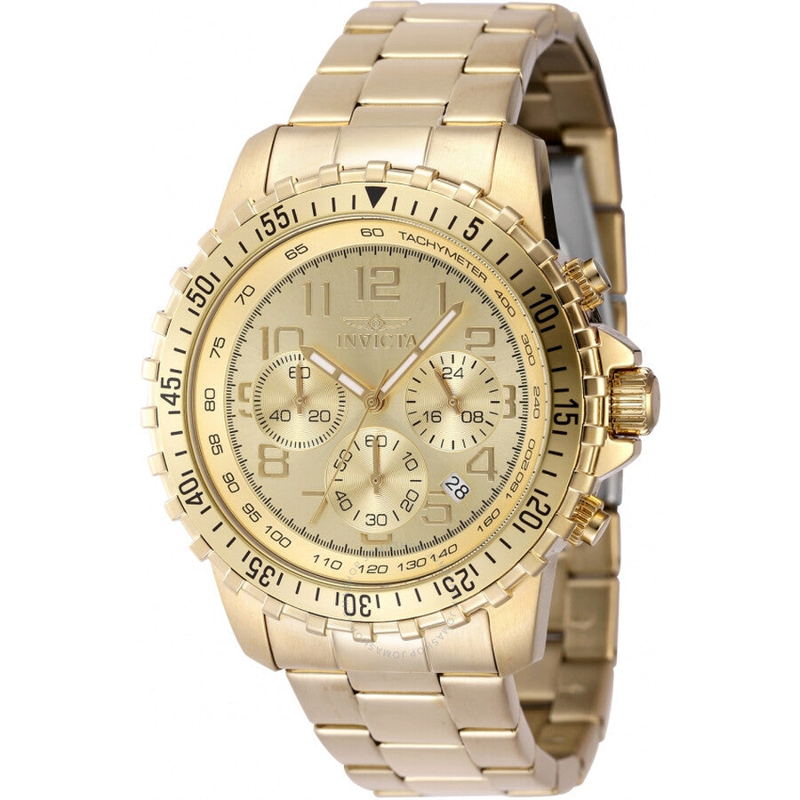 Invicta Specialty Chronograph GMT Quartz Gold Dial Men's Watch 48379 - The Watches Men & Co