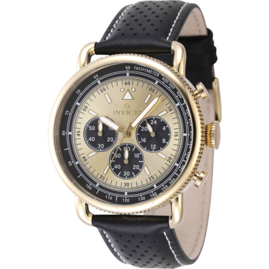 Invicta Speedway Zager Exclusive Chronograph Quartz Gold Dial Men's Watch 47365 - The Watches Men & Co