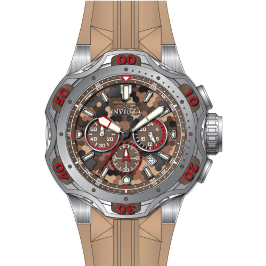 Invicta Venom Date Chronograph GMT Quartz Brown Dial Men's Watch 47761 - The Watches Men & Co