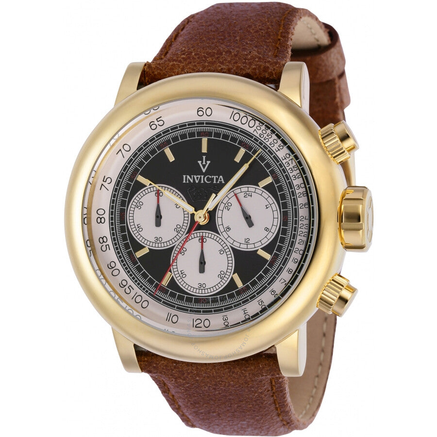 Invicta Vintage Chronograph Quartz Black Dial Men's Watch 37323 - The Watches Men & Co