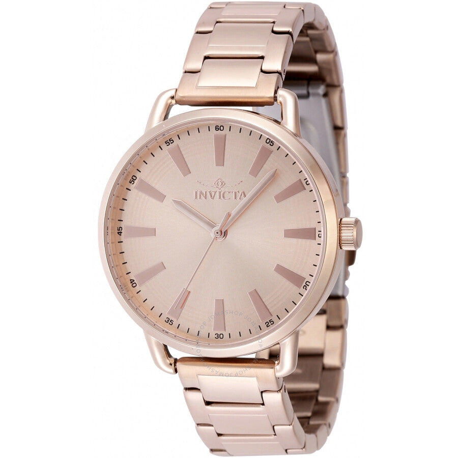 Invicta Wildflower Quartz Rose Gold Dial Ladies Watch 48330 - The Watches Men & Co