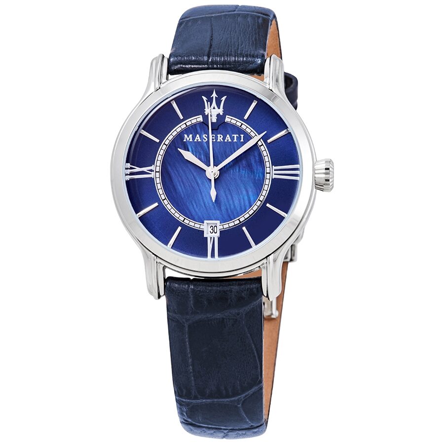 Maserati Epoca esfera azul reloj de cuero azul para mujer R8851118502