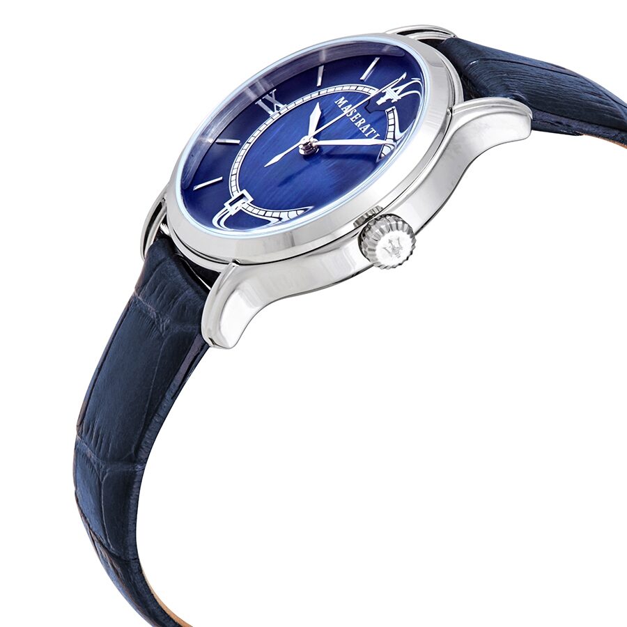 Maserati Epoca esfera azul reloj de cuero azul para mujer R8851118502