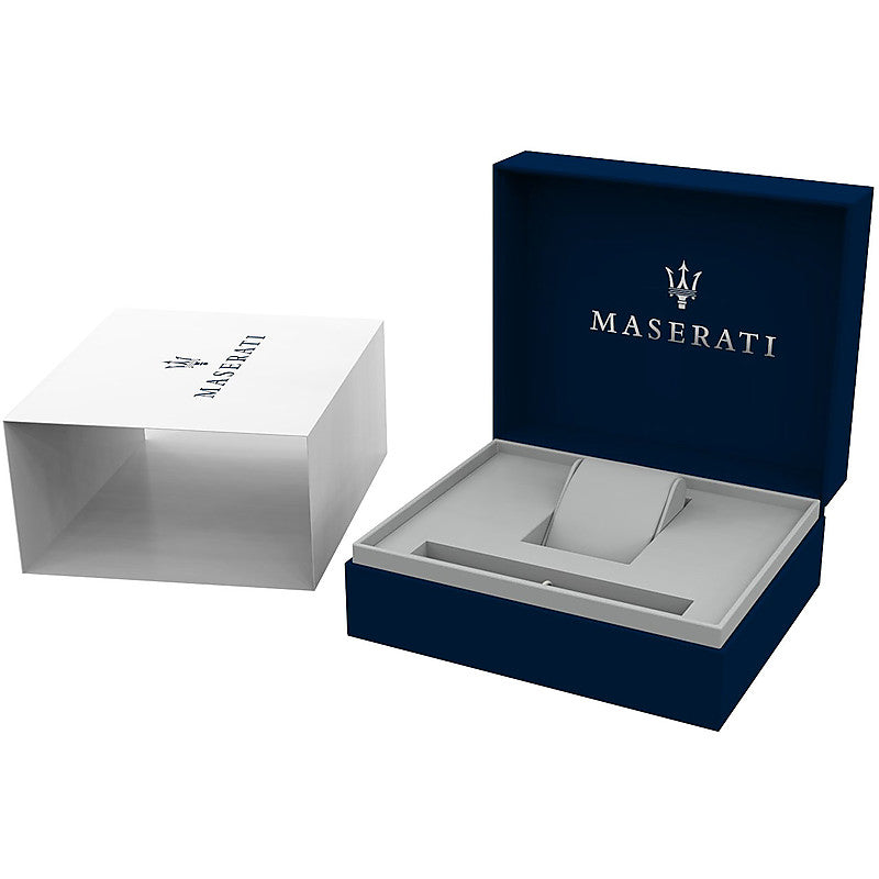 Maserati Potenza watch presented in navy branded box with white outer box