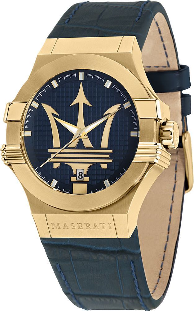 Maserati Potenza Blue Leather Watch R8851108035