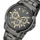 ساعة مازيراتي سكسيسو كرونوغراف كوارتز للرجال، مينا رمادي، رقم الموديل R8873621007