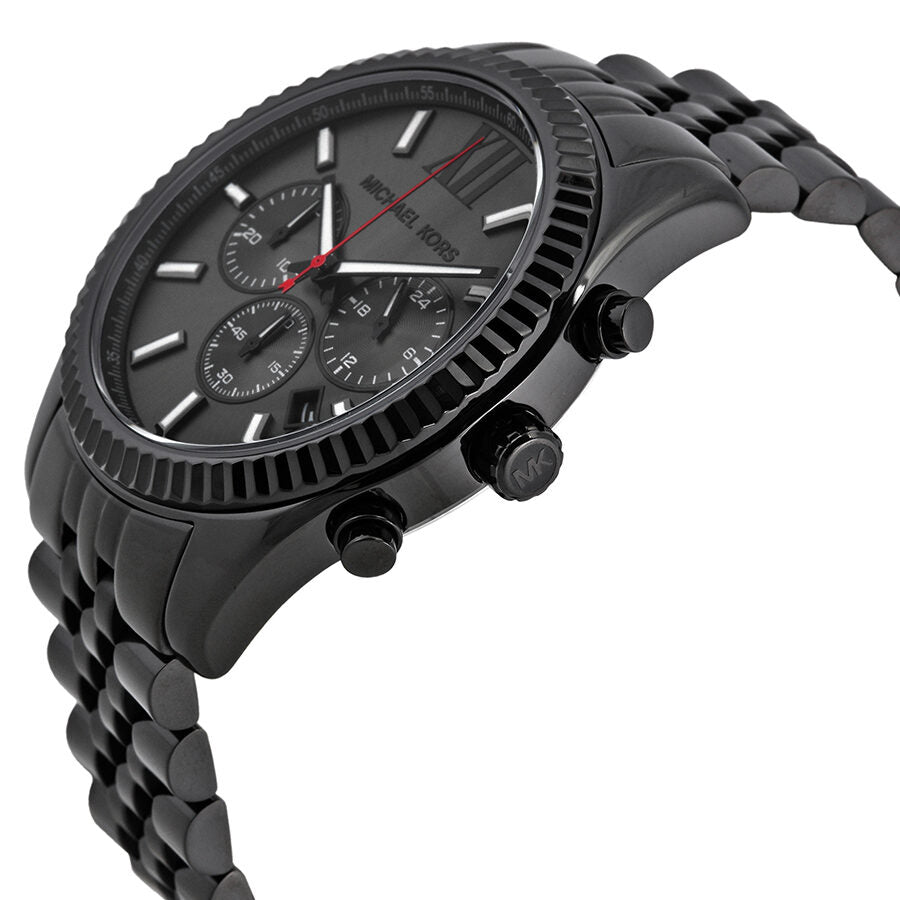 Michael Kors Reloj de pulsera cronógrafo grande Lexington negro MK8320