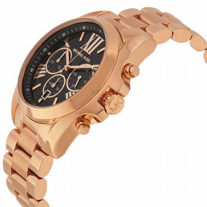 Michael Kors Bradshaw Black Dial Rose Gold Watch MK5854