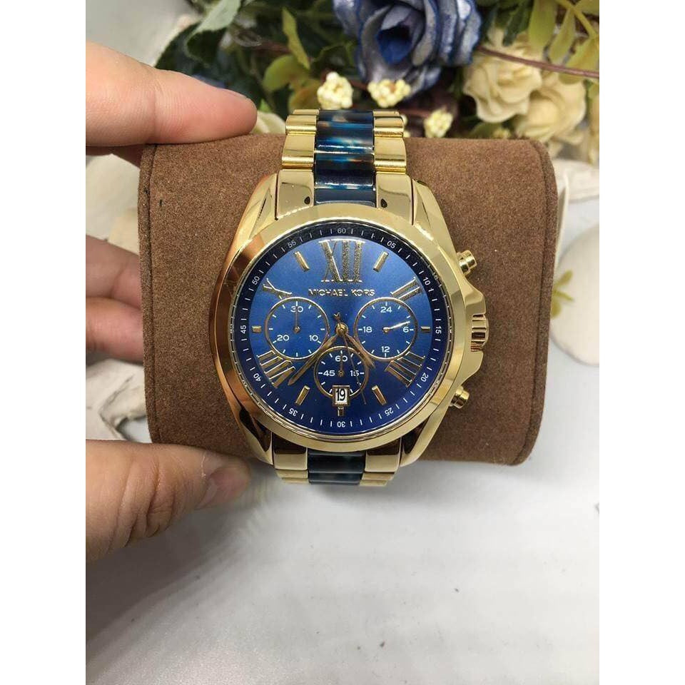 Reloj Michael Kors Bradshaw con esfera azul y cronógrafo para hombre MK6268