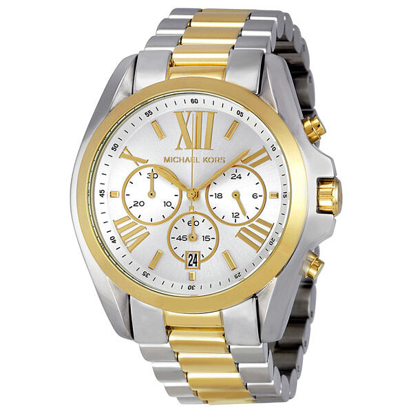 Michael Kors Bradshaw Reloj cronógrafo plateado y dorado MK5627