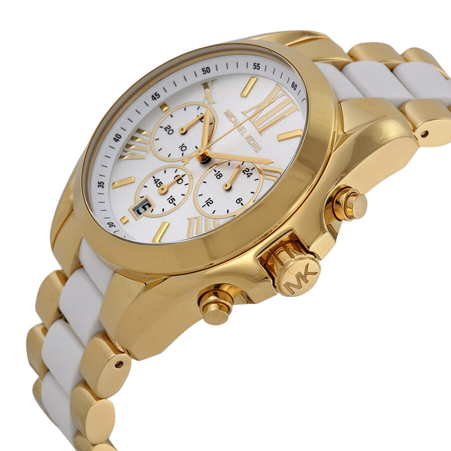 Michael Kors Bradshaw Cronógrafo Esfera Blanca Dos Tonos Reloj Mujer MK5743