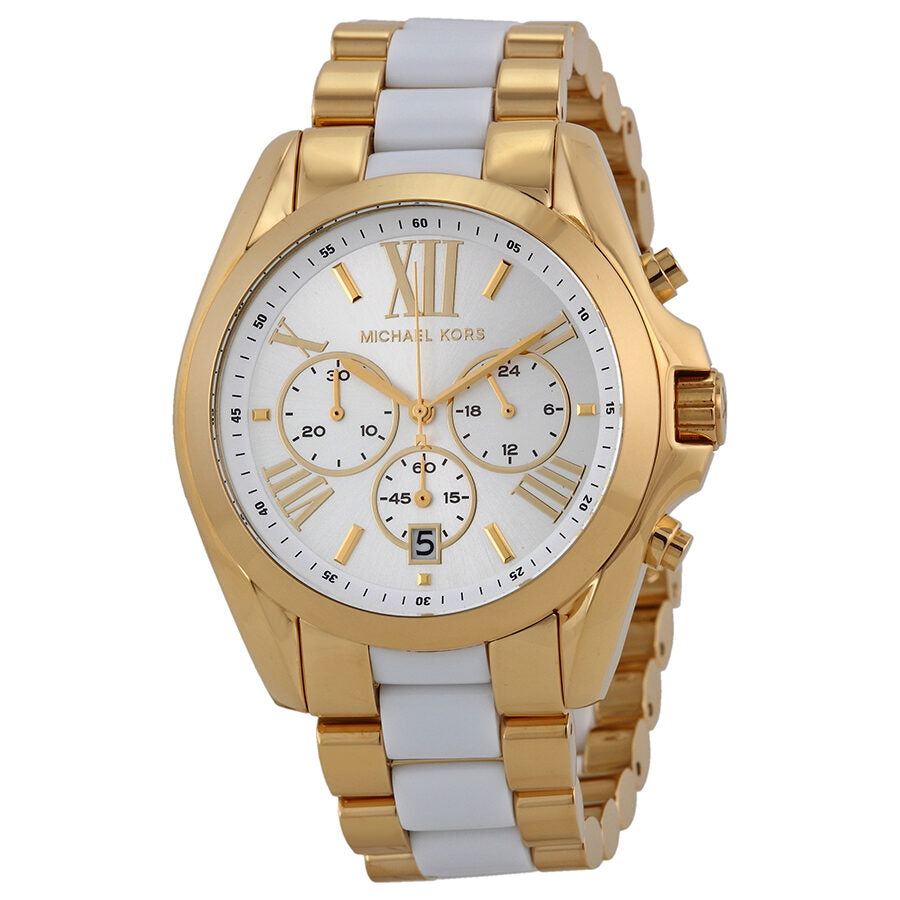 Michael Kors Bradshaw Cronógrafo Esfera Blanca Dos Tonos Reloj Mujer MK5743