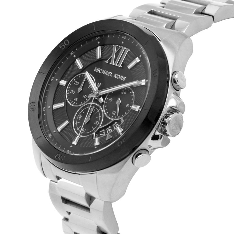 Michael Kors Brecken Chronograph Black Dial Silver Men's Watch - MK8847