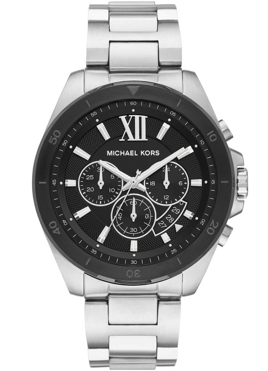 Michael Kors Brecken Chronograph Black Dial Silver Men's Watch - MK8847