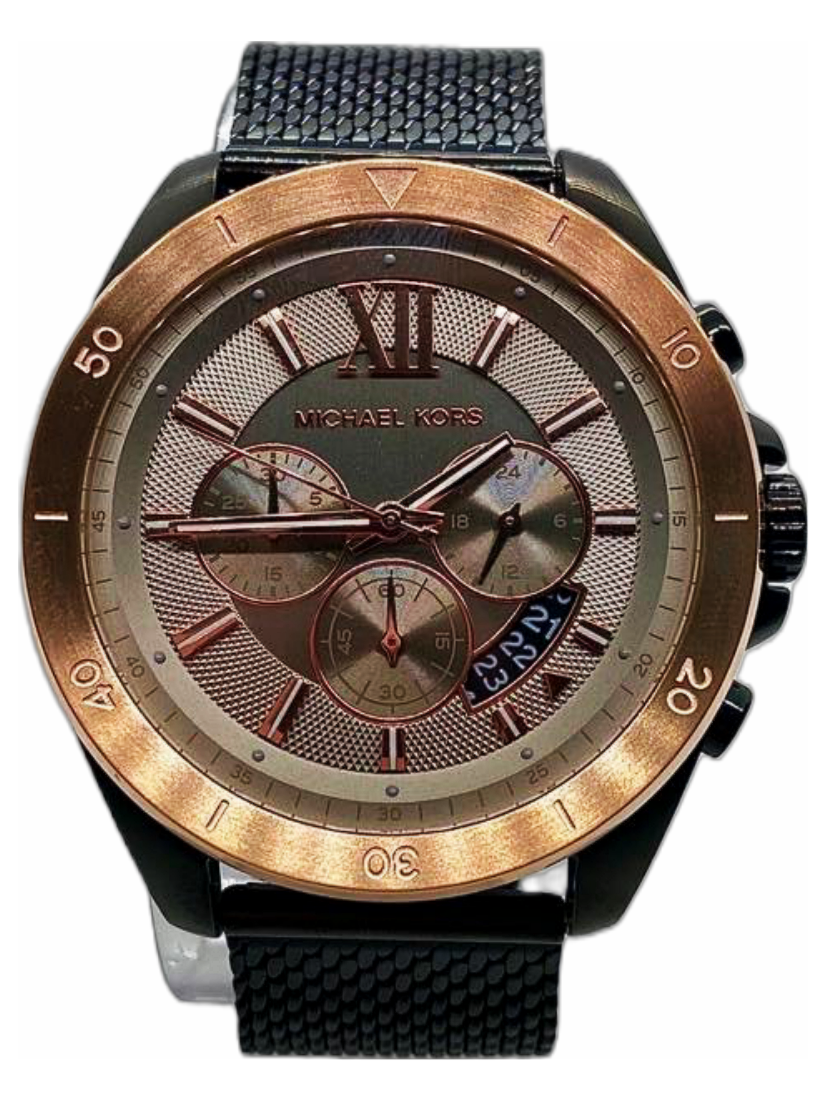 Michael Kors Brecken Chronograph Grey Dial Black Mesh Men's Watch - MK8868