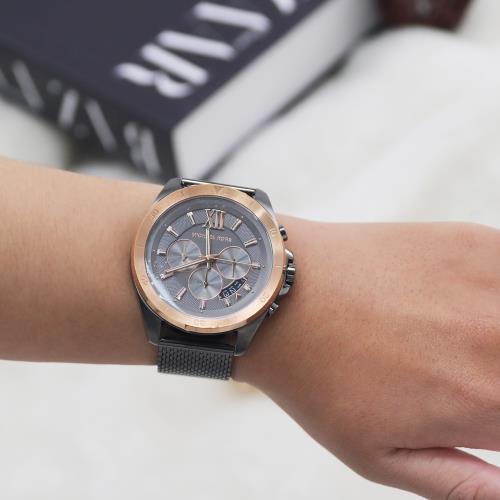 Michael Kors Brecken Chronograph Grey Dial Black Mesh Men's Watch - MK8868