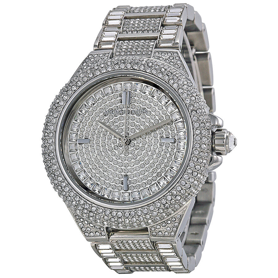 Michael Kors Camille Crystal Pave Dial Crystal Encrusted Silver-Tone Women's Watch - Mk5869