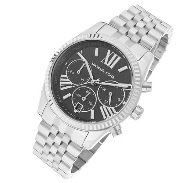 Michael Kors Cronógrafo Negro Dial Plata Unisex Reloj MK5708