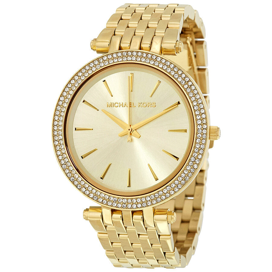 Michael Kors Darci Glitz Gold Dial Pave Bisel Ladies Watch MK3191