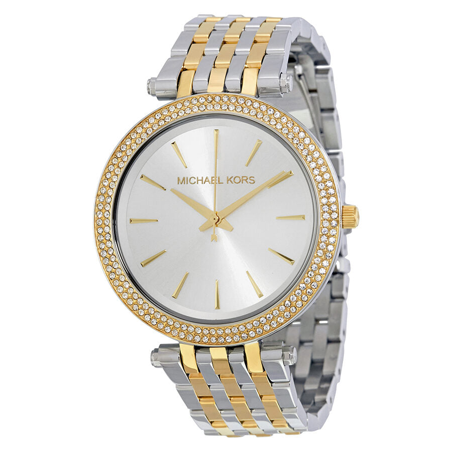Michael Kors MK3215 Darci - Reloj para mujer con esfera plateada y dos tonos