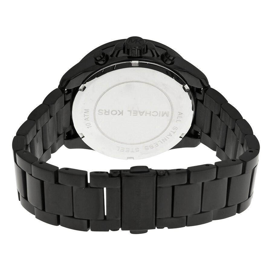 Michael Kors Everest Chronograph Rose Dial Black Ion-plated Ladies Watch MK5879