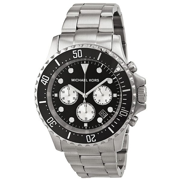 Michael Kors Everest Chronograph Black Dial Silver Men's Watch - MK8256