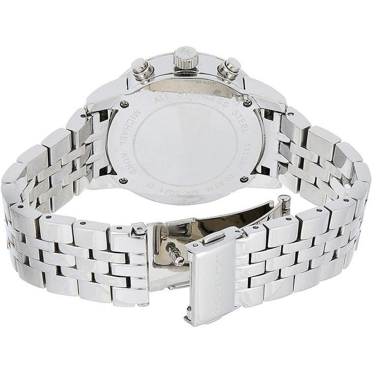 Michael Kors Jet Set Chronograph Black MOP Dial Silver Women's Watch - MK5021