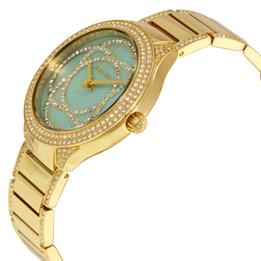 Michael Kors Kerry Mint MOP Dial Gold-Tone Women's Watch - MK3481