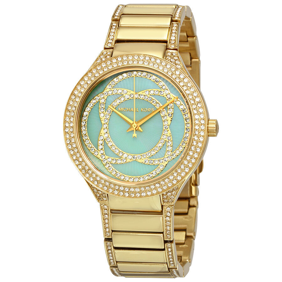Michael Kors Kerry Mint MOP Dial Gold-Tone Women's Watch - MK3481