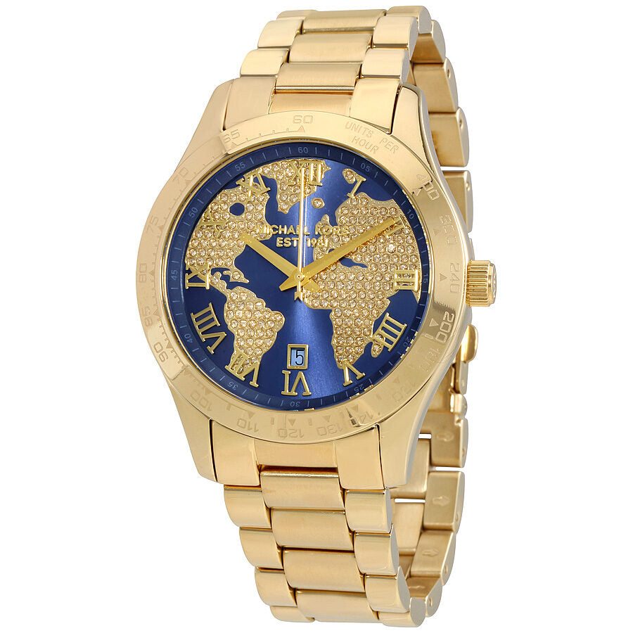 Michael Kors Layton Blue Crystal Pave Dial Ladies Watch MK6243