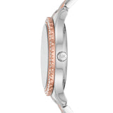Michael Kors Layton Three Hand Pink Dial Two Tone Steel Strap Watch For Women - MK6894