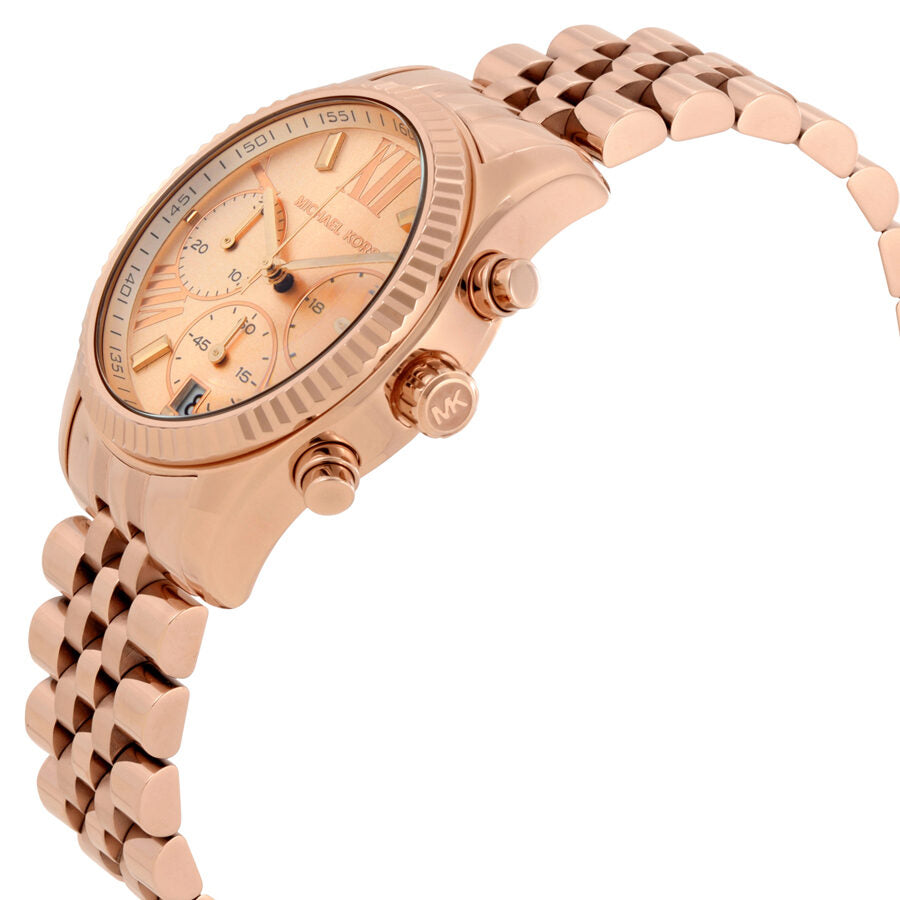 Michael Kors Lexington Chronograph Rose Dial Ladies Watch MK5569