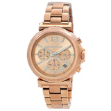 Michael Kors Maren Chronograph Quartz Rose Gold Dial Ladies Watch MK7494 - Watches of America