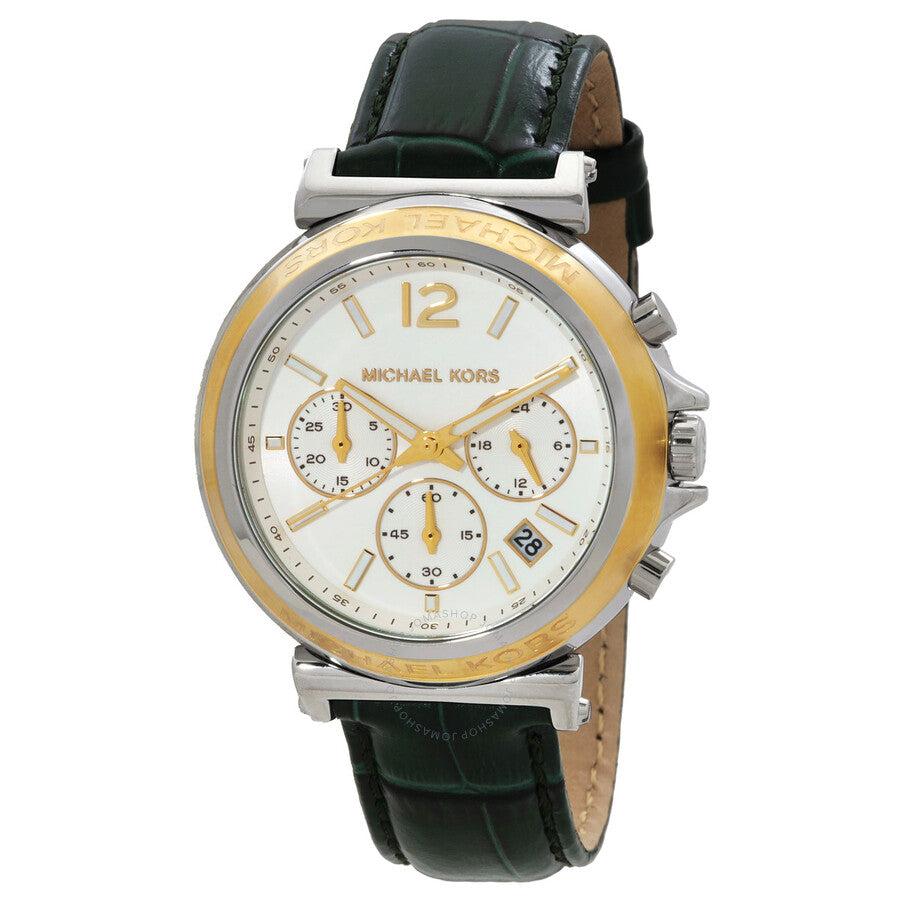 ساعة مايكل كورس مارين كرونوغراف كوارتز مينا أبيض نسائية MK7498