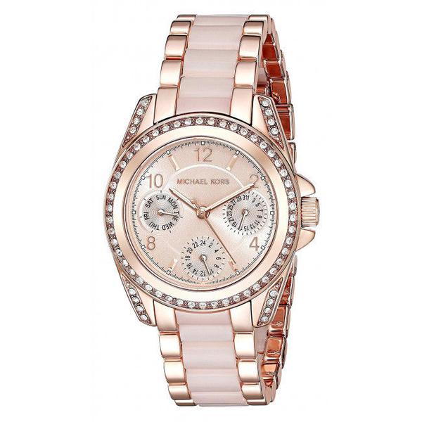Michael Kors Mini Blair Reloj multifunción con esfera rosa para mujer MK6175