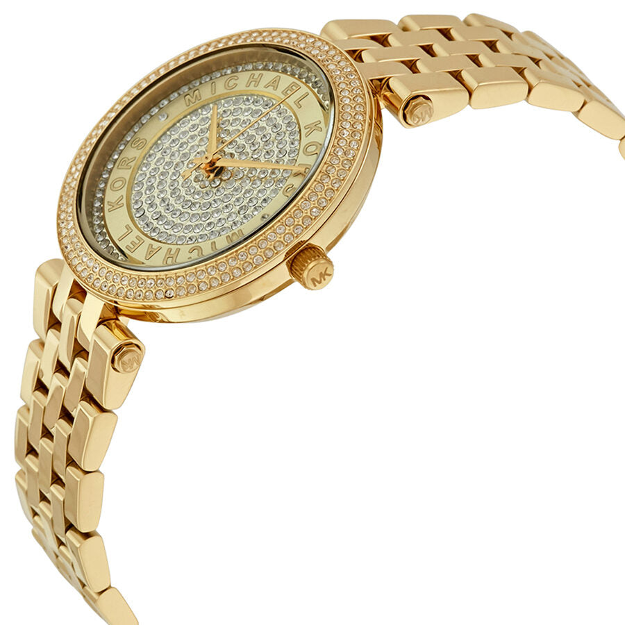 Michael Kors Mini Darci Gold Crystal Pave Dial Ladies Watch MK3445