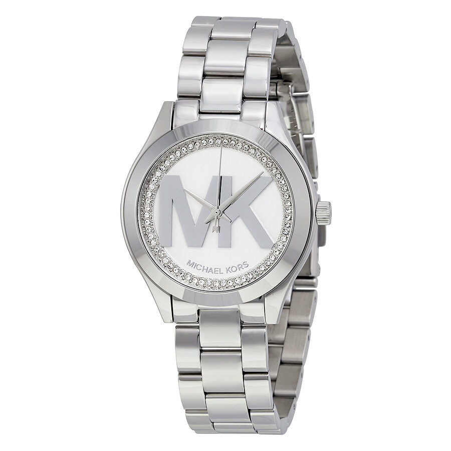 Michael Kors Mini Slim Runway Reloj de mujer con esfera plateada MK3548