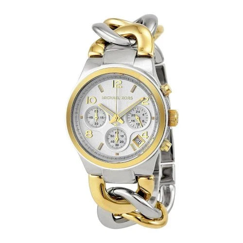 Michael Kors Twist Chain Chronograph White Dial Ladies Watch MK3199
