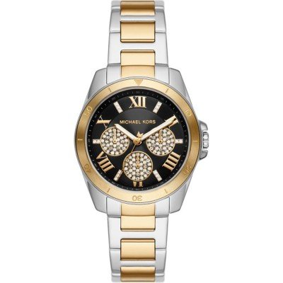 Michael Kors MK7265 Alek two-tone stainless steel watch with black dial and crystal subdials