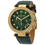 Michael Kors Parker Reloj cronógrafo de cuarzo con esfera verde para mujer MK6985