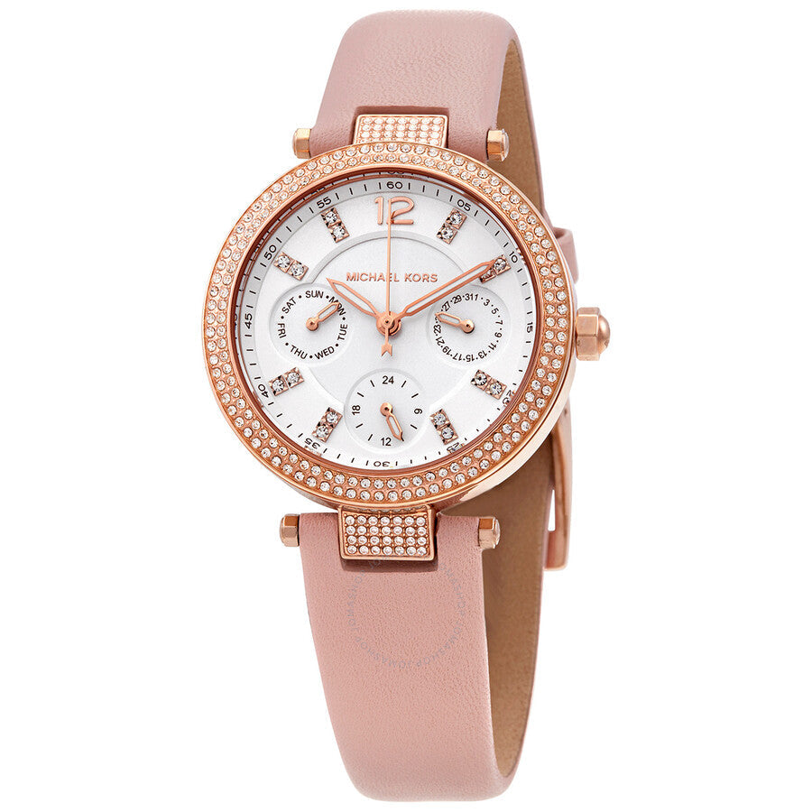 Michael Kors Parker Multi-Function Quartz Crystal White Dial Ladies Watch MK2914 - The Watches Men & Co