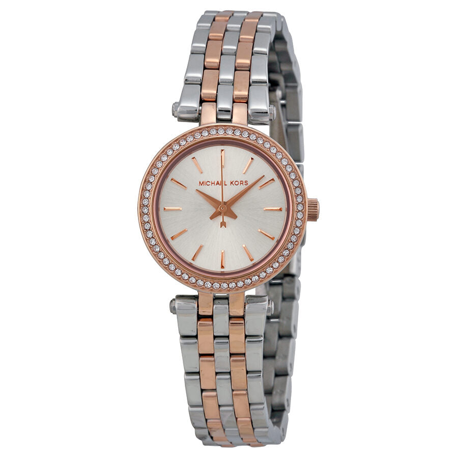 Michael Kors Petite Darci Reloj de mujer en dos tonos con esfera plateada MK3298
