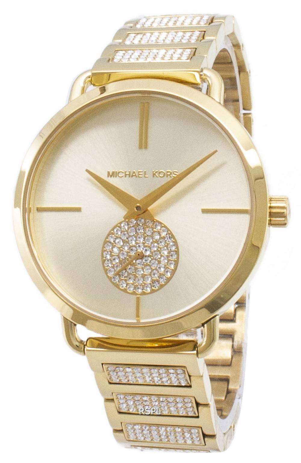 Buy Michael Kors Portia Pave Gold Dial Ladies Watch MK3852 from