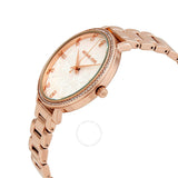 ساعة مايكل كورس النسائية ذات المينا البيضاء المصنوعة من الكريستال الكوارتزي، موديل MK4594