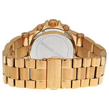 ساعة مايكل كورس النسائية ذات الإطار الذهبي الوردي بنمط الباغيت كرونوغراف MK5412